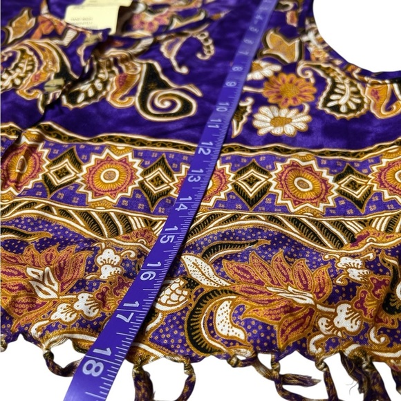 Vintage 90s MAGIC Whimsigoth Boho Floral Fringe Button Down Scoop Neck Tank - Picture 8 of 11